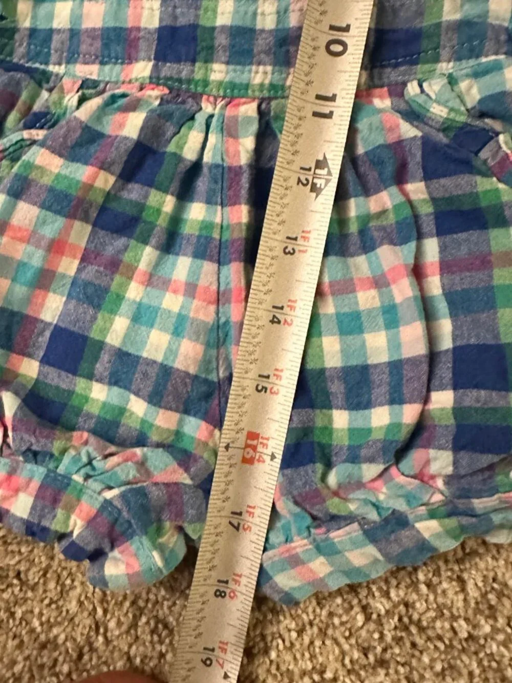 Vintage Oshkosh Osh Kosh B'Gosh pastel blue & pink Shortalls 2T 3T BUBBLE flower